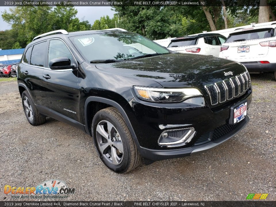 2019 Jeep Cherokee Limited 4x4 Diamond Black Crystal Pearl / Black Photo #1