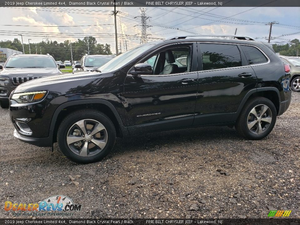 2019 Jeep Cherokee Limited 4x4 Diamond Black Crystal Pearl / Black Photo #3