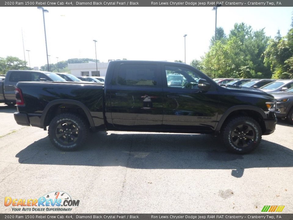 2020 Ram 1500 Rebel Crew Cab 4x4 Diamond Black Crystal Pearl / Black Photo #6