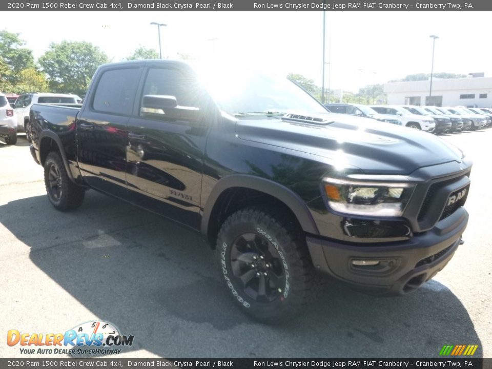 2020 Ram 1500 Rebel Crew Cab 4x4 Diamond Black Crystal Pearl / Black Photo #7