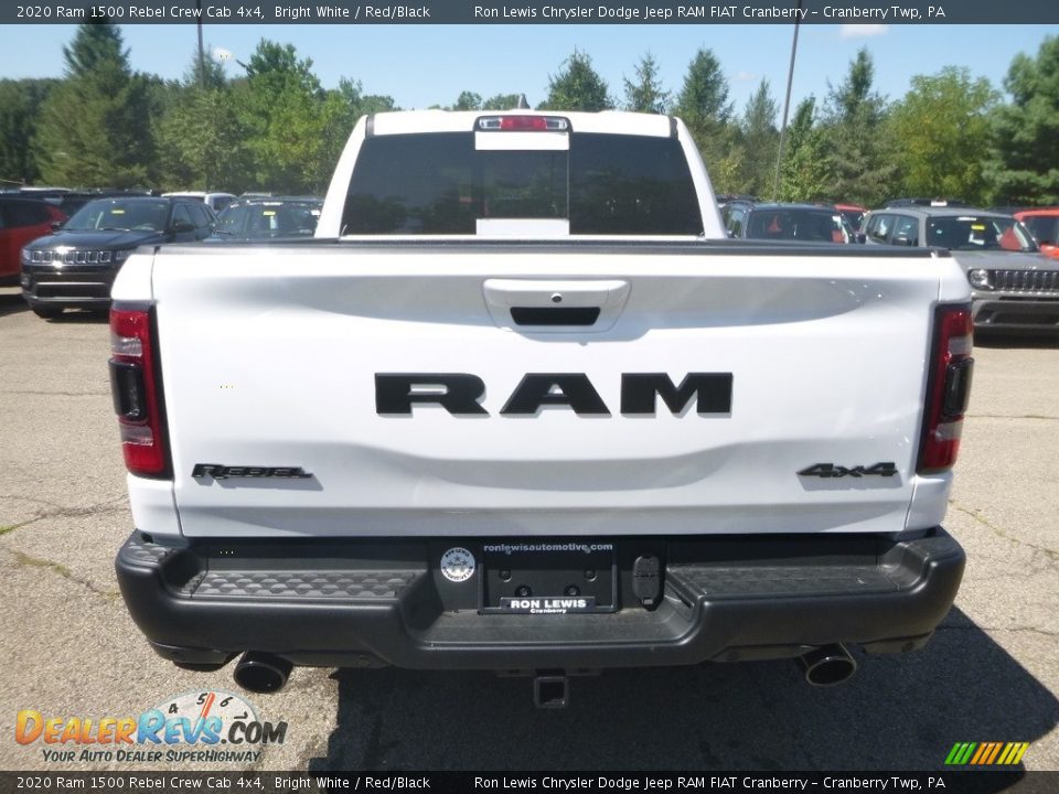 2020 Ram 1500 Rebel Crew Cab 4x4 Bright White / Red/Black Photo #4