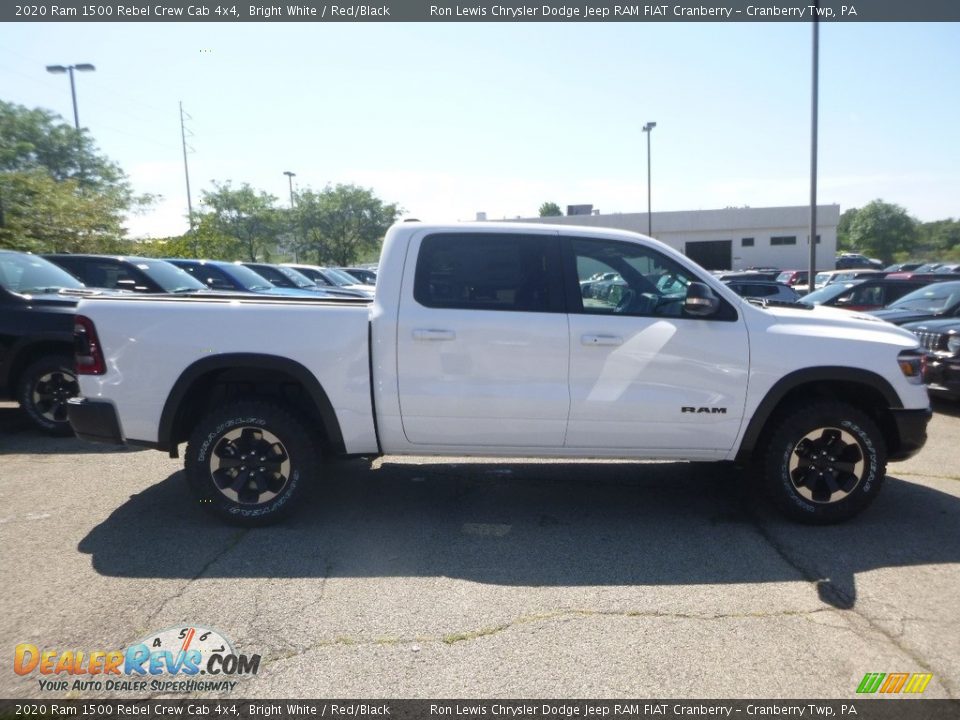 2020 Ram 1500 Rebel Crew Cab 4x4 Bright White / Red/Black Photo #6