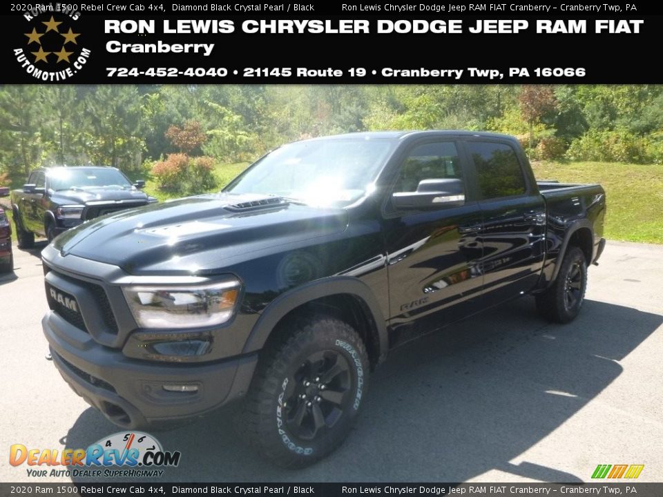 2020 Ram 1500 Rebel Crew Cab 4x4 Diamond Black Crystal Pearl / Black Photo #1