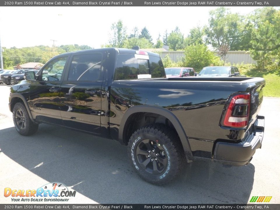 2020 Ram 1500 Rebel Crew Cab 4x4 Diamond Black Crystal Pearl / Black Photo #3