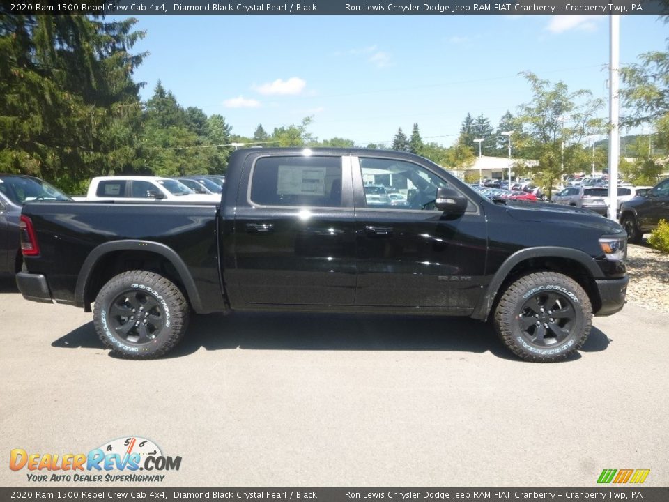 Diamond Black Crystal Pearl 2020 Ram 1500 Rebel Crew Cab 4x4 Photo #6