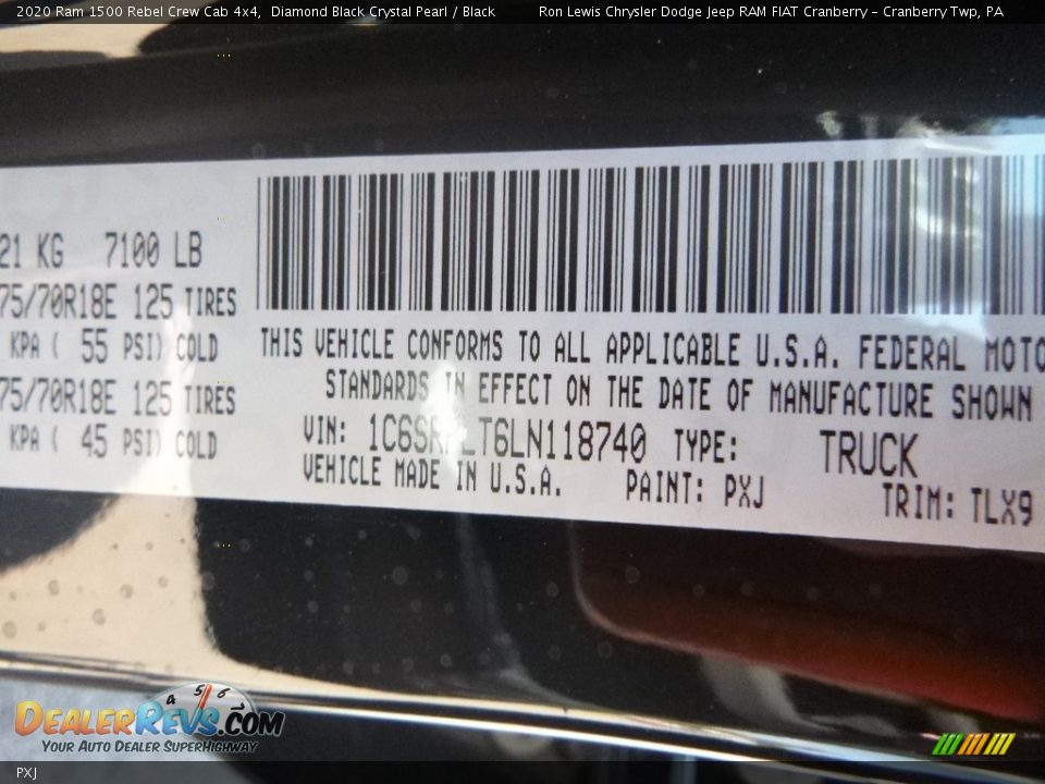 Ram Color Code PXJ Diamond Black Crystal Pearl