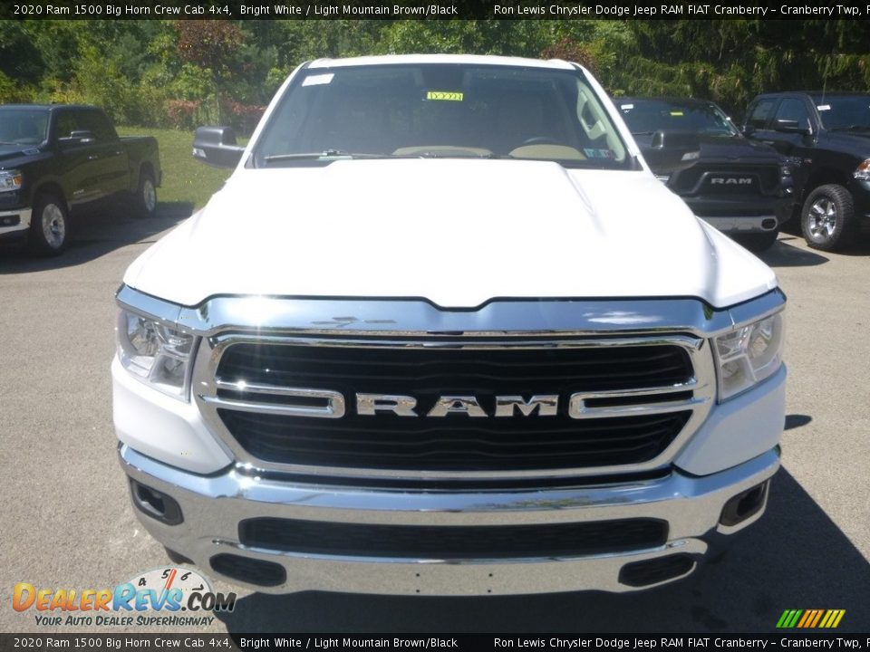 2020 Ram 1500 Big Horn Crew Cab 4x4 Bright White / Light Mountain Brown/Black Photo #8