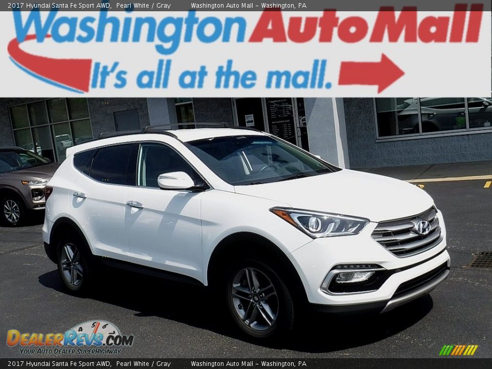 2017 Hyundai Santa Fe Sport AWD Pearl White / Gray Photo #1