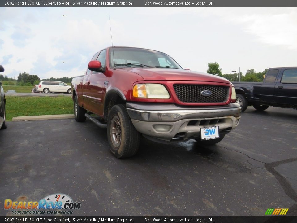 2002 Ford F150 XLT SuperCab 4x4 Silver Metallic / Medium Graphite Photo #1