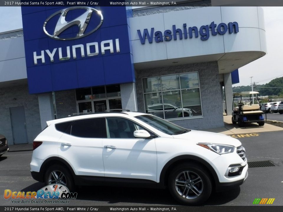 2017 Hyundai Santa Fe Sport AWD Pearl White / Gray Photo #2