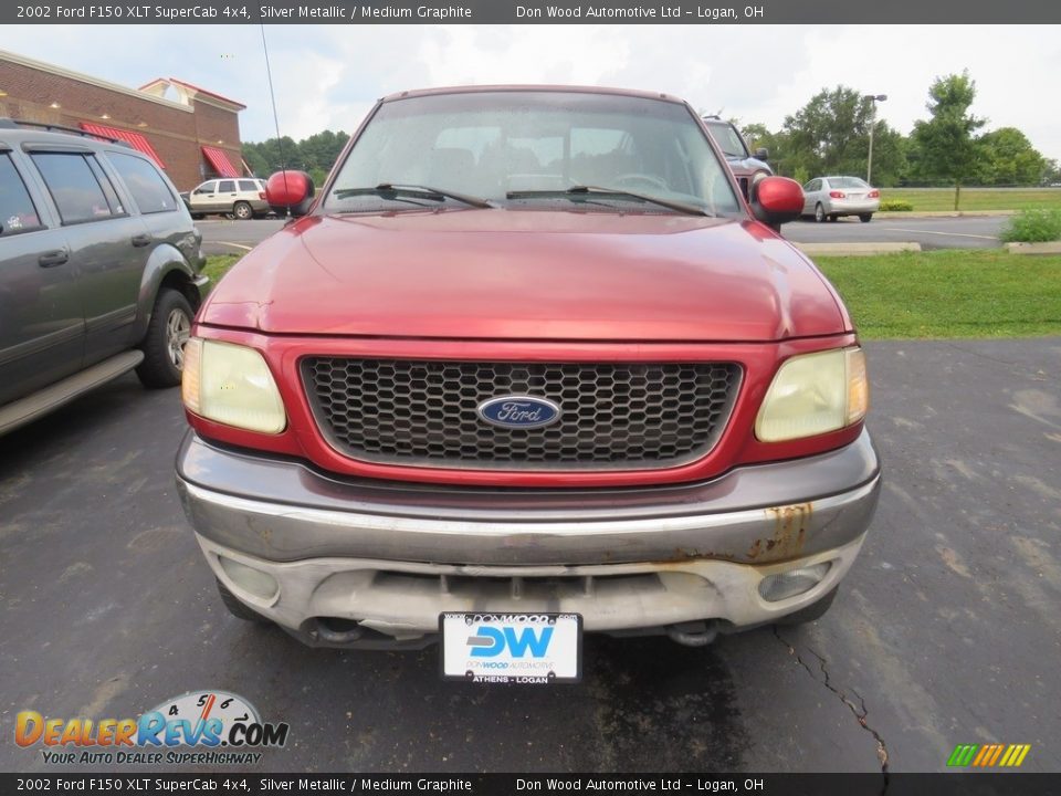 2002 Ford F150 XLT SuperCab 4x4 Silver Metallic / Medium Graphite Photo #4