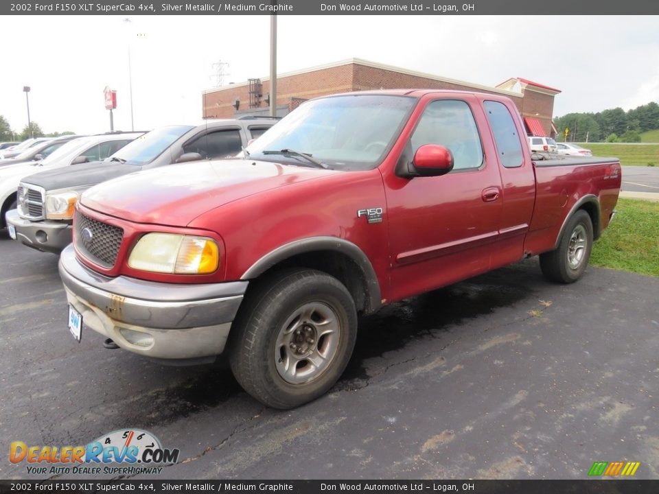 2002 Ford F150 XLT SuperCab 4x4 Silver Metallic / Medium Graphite Photo #5