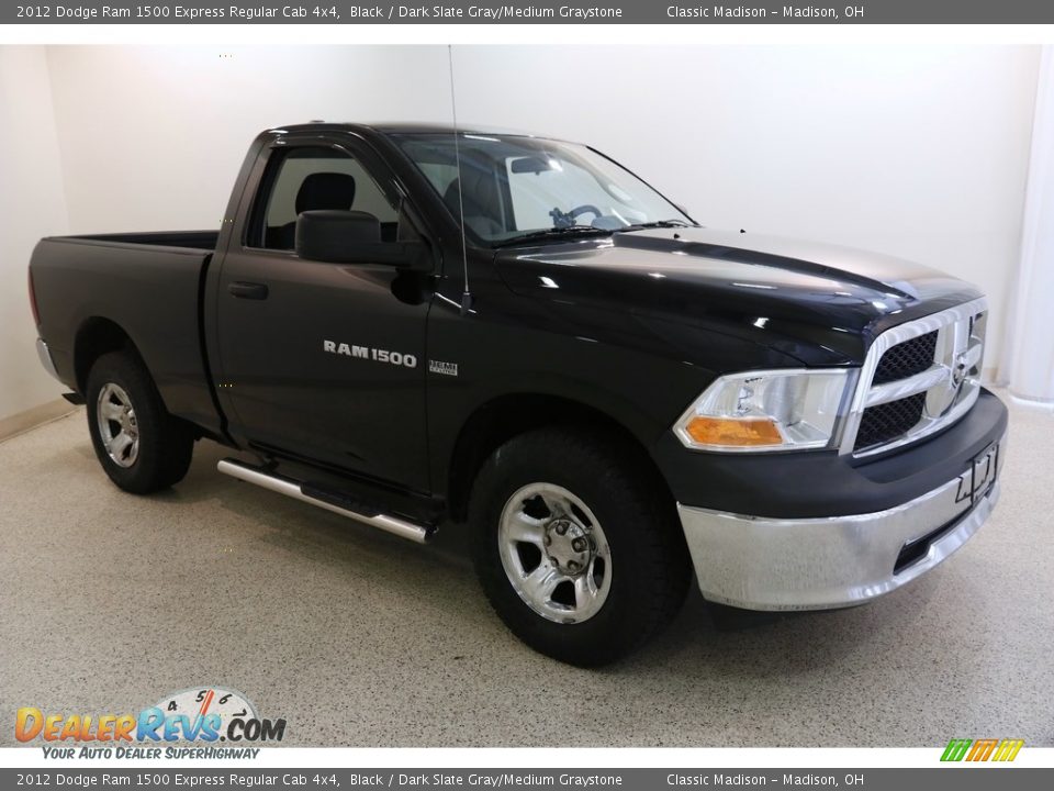 2012 Dodge Ram 1500 Express Regular Cab 4x4 Black / Dark Slate Gray/Medium Graystone Photo #1