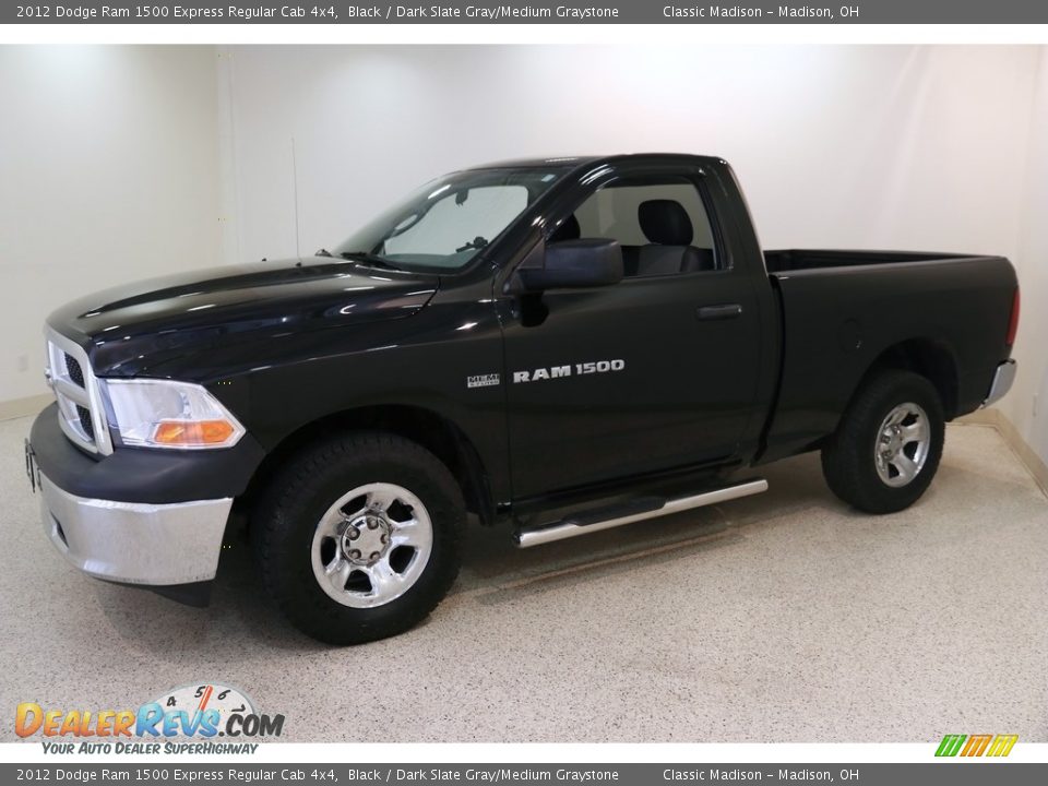 2012 Dodge Ram 1500 Express Regular Cab 4x4 Black / Dark Slate Gray/Medium Graystone Photo #3