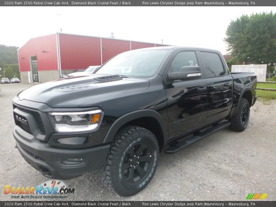 2020 Ram 1500 Rebel Crew Cab 4x4 Diamond Black Crystal Pearl / Black Photo #1