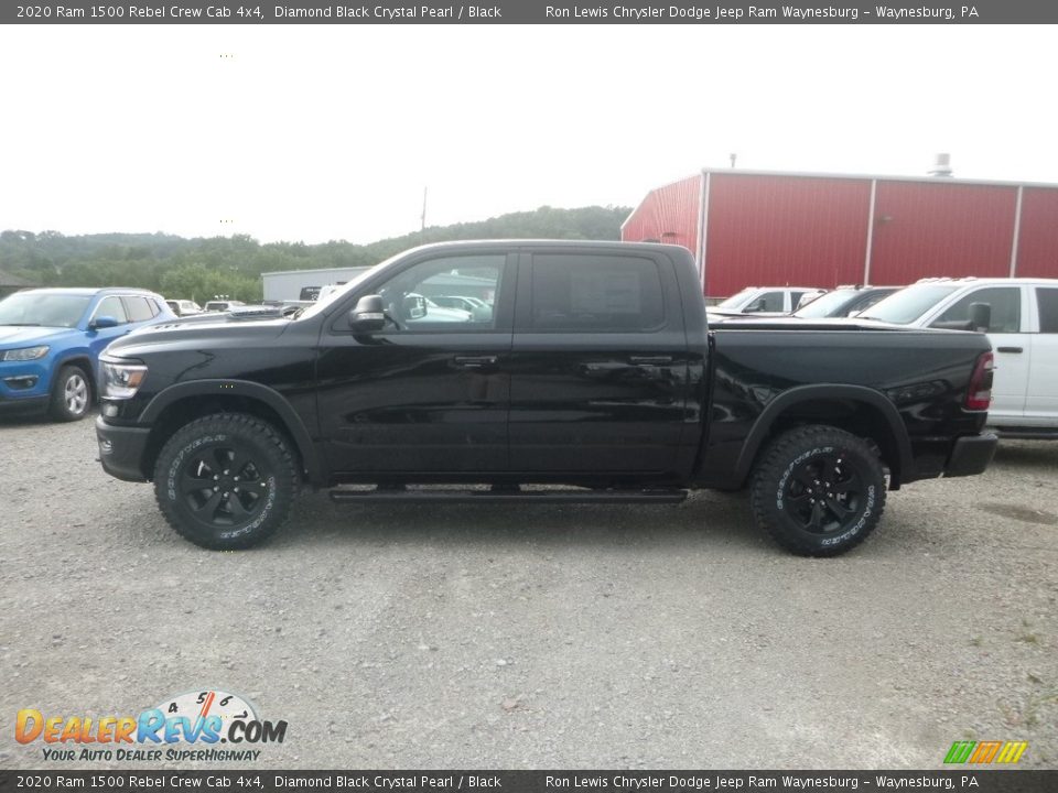 2020 Ram 1500 Rebel Crew Cab 4x4 Diamond Black Crystal Pearl / Black Photo #2