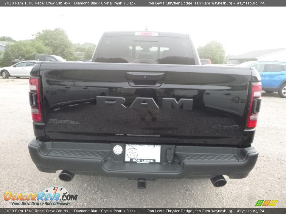 2020 Ram 1500 Rebel Crew Cab 4x4 Diamond Black Crystal Pearl / Black Photo #4