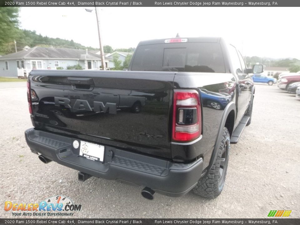 2020 Ram 1500 Rebel Crew Cab 4x4 Diamond Black Crystal Pearl / Black Photo #5