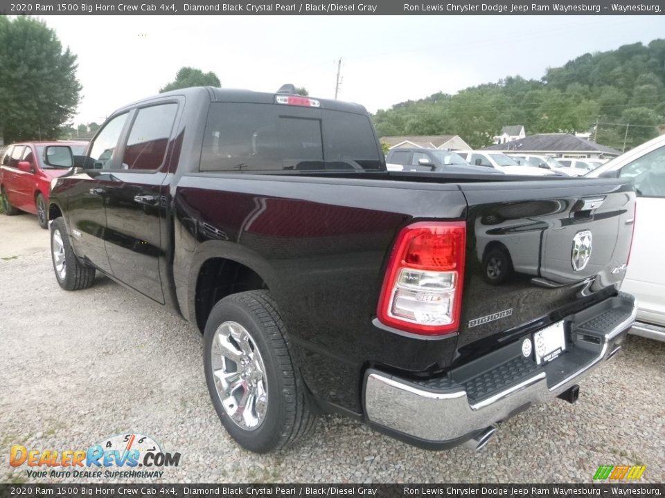 2020 Ram 1500 Big Horn Crew Cab 4x4 Diamond Black Crystal Pearl / Black/Diesel Gray Photo #3