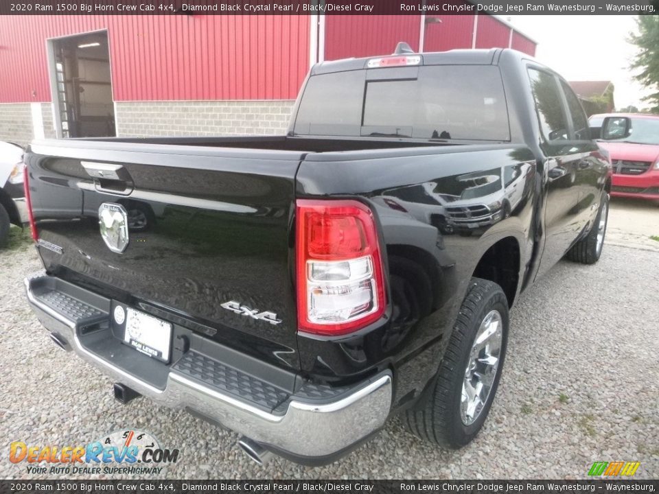 2020 Ram 1500 Big Horn Crew Cab 4x4 Diamond Black Crystal Pearl / Black/Diesel Gray Photo #5