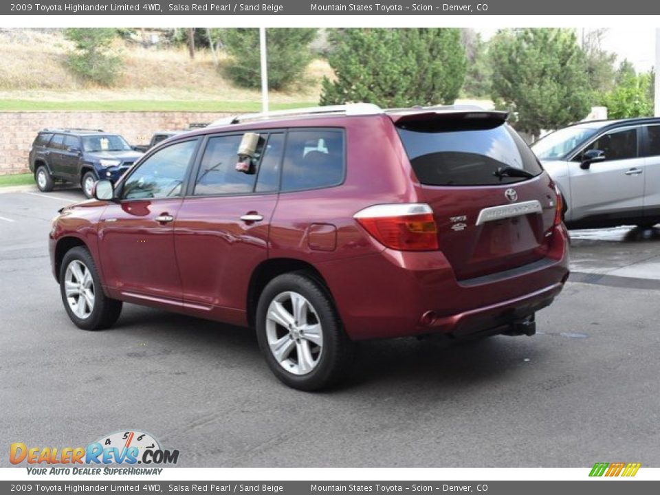 2009 Toyota Highlander Limited 4WD Salsa Red Pearl / Sand Beige Photo #4