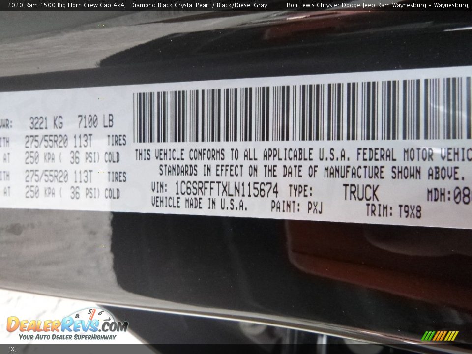 Ram Color Code PXJ Diamond Black Crystal Pearl