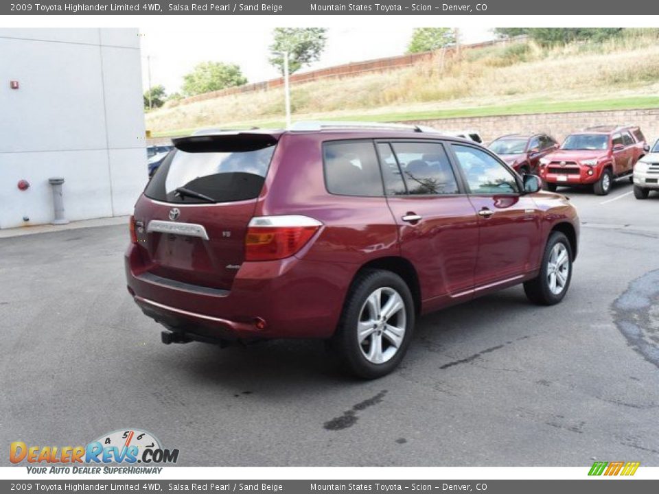 2009 Toyota Highlander Limited 4WD Salsa Red Pearl / Sand Beige Photo #6