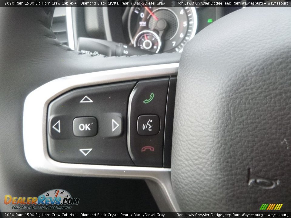 2020 Ram 1500 Big Horn Crew Cab 4x4 Diamond Black Crystal Pearl / Black/Diesel Gray Photo #18