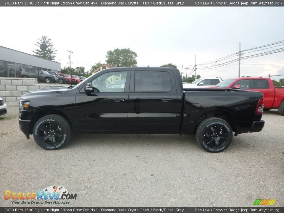 2020 Ram 1500 Big Horn Night Edition Crew Cab 4x4 Diamond Black Crystal Pearl / Black/Diesel Gray Photo #2