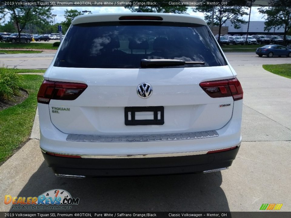 2019 Volkswagen Tiguan SEL Premium 4MOTION Pure White / Saffrano Orange/Black Photo #5
