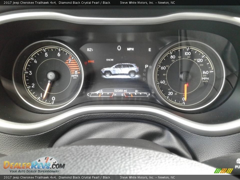2017 Jeep Cherokee Trailhawk 4x4 Diamond Black Crystal Pearl / Black Photo #18