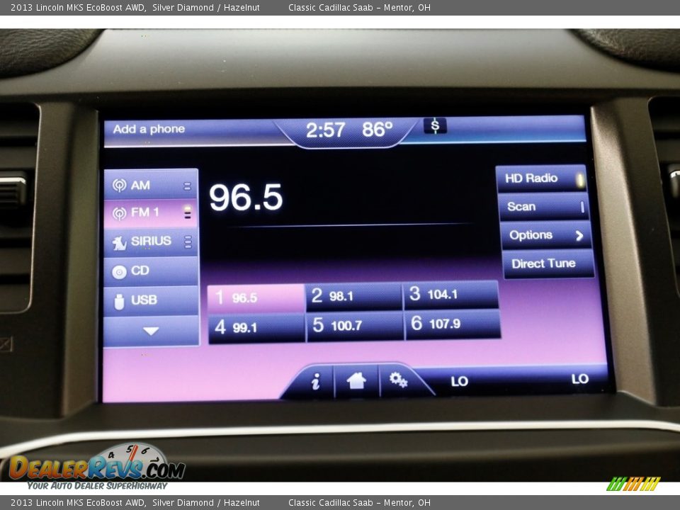 2013 Lincoln MKS EcoBoost AWD Silver Diamond / Hazelnut Photo #14