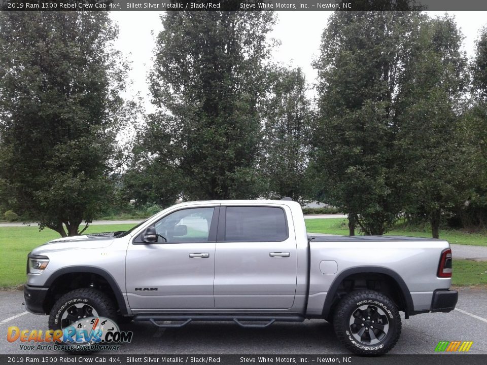 2019 Ram 1500 Rebel Crew Cab 4x4 Billett Silver Metallic / Black/Red Photo #1