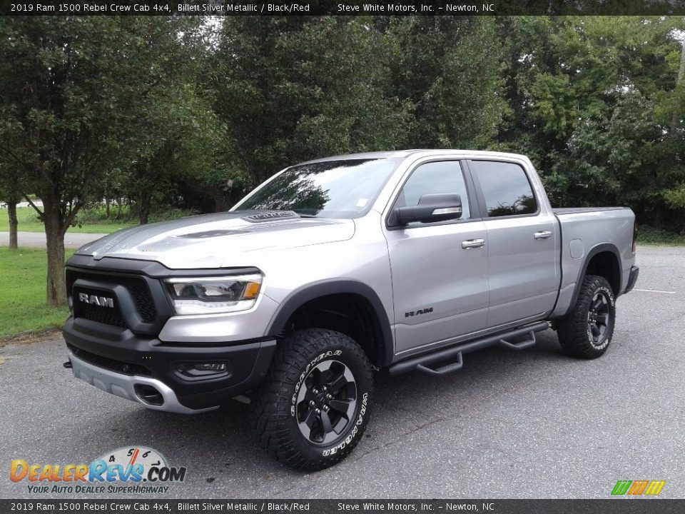 2019 Ram 1500 Rebel Crew Cab 4x4 Billett Silver Metallic / Black/Red Photo #2
