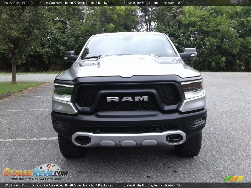 2019 Ram 1500 Rebel Crew Cab 4x4 Billett Silver Metallic / Black/Red Photo #3