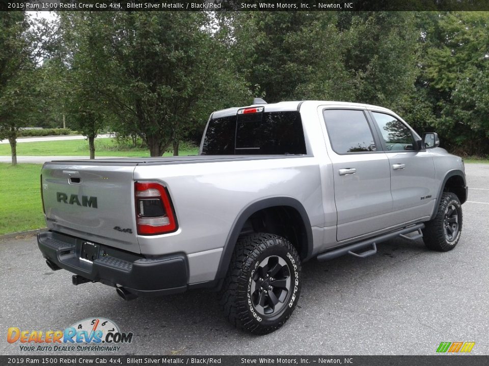 2019 Ram 1500 Rebel Crew Cab 4x4 Billett Silver Metallic / Black/Red Photo #6