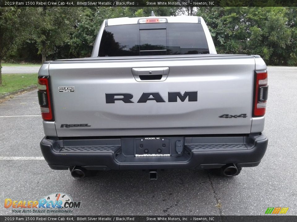 2019 Ram 1500 Rebel Crew Cab 4x4 Billett Silver Metallic / Black/Red Photo #7
