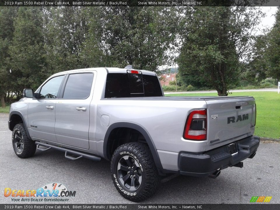 2019 Ram 1500 Rebel Crew Cab 4x4 Billett Silver Metallic / Black/Red Photo #8