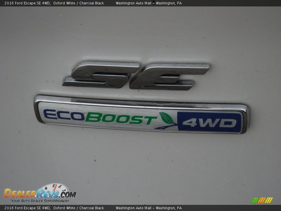 2016 Ford Escape SE 4WD Oxford White / Charcoal Black Photo #12