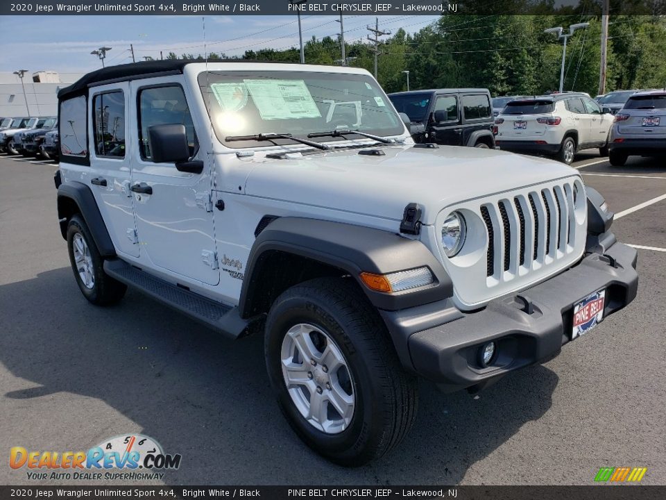 2020 Jeep Wrangler Unlimited Sport 4x4 Bright White / Black Photo #1