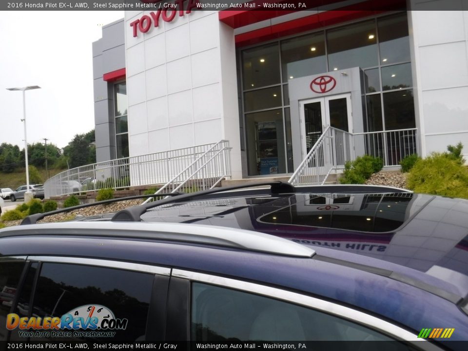 2016 Honda Pilot EX-L AWD Steel Sapphire Metallic / Gray Photo #3