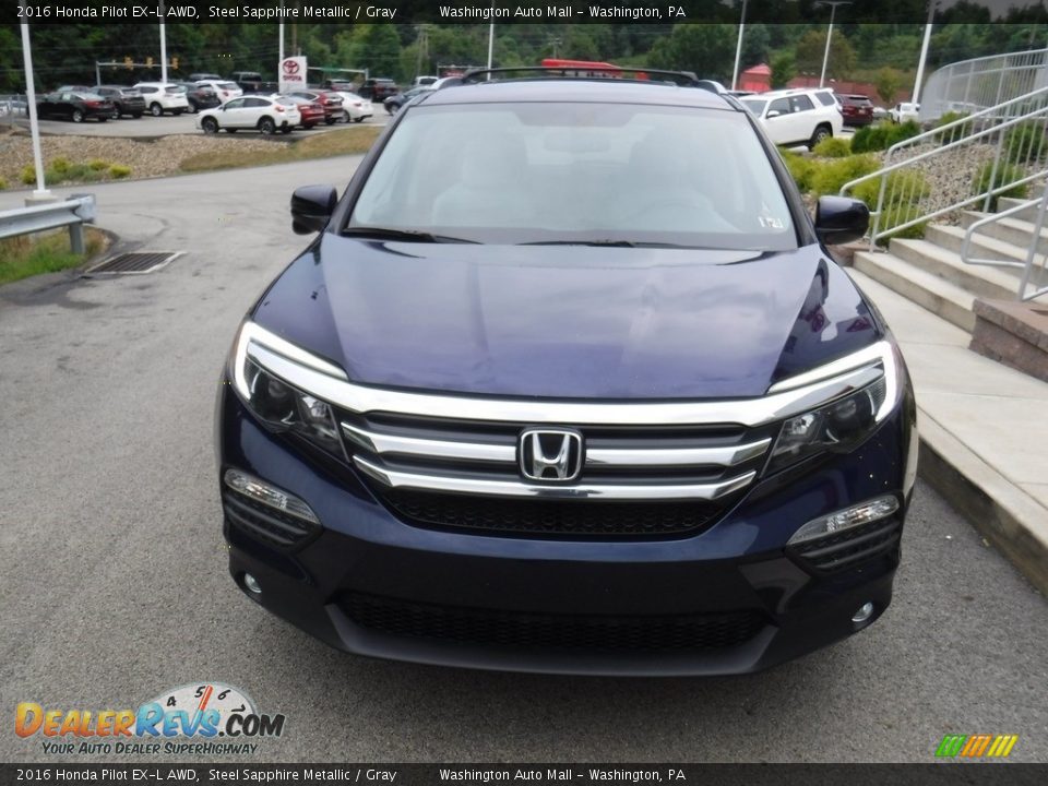 2016 Honda Pilot EX-L AWD Steel Sapphire Metallic / Gray Photo #5
