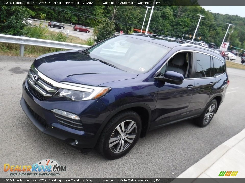 2016 Honda Pilot EX-L AWD Steel Sapphire Metallic / Gray Photo #6