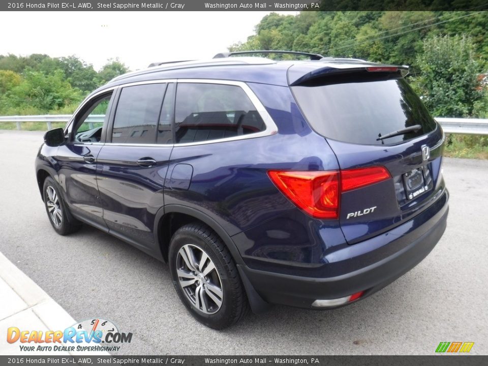 2016 Honda Pilot EX-L AWD Steel Sapphire Metallic / Gray Photo #8