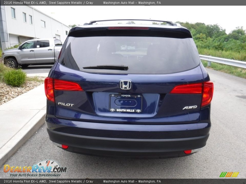 2016 Honda Pilot EX-L AWD Steel Sapphire Metallic / Gray Photo #9