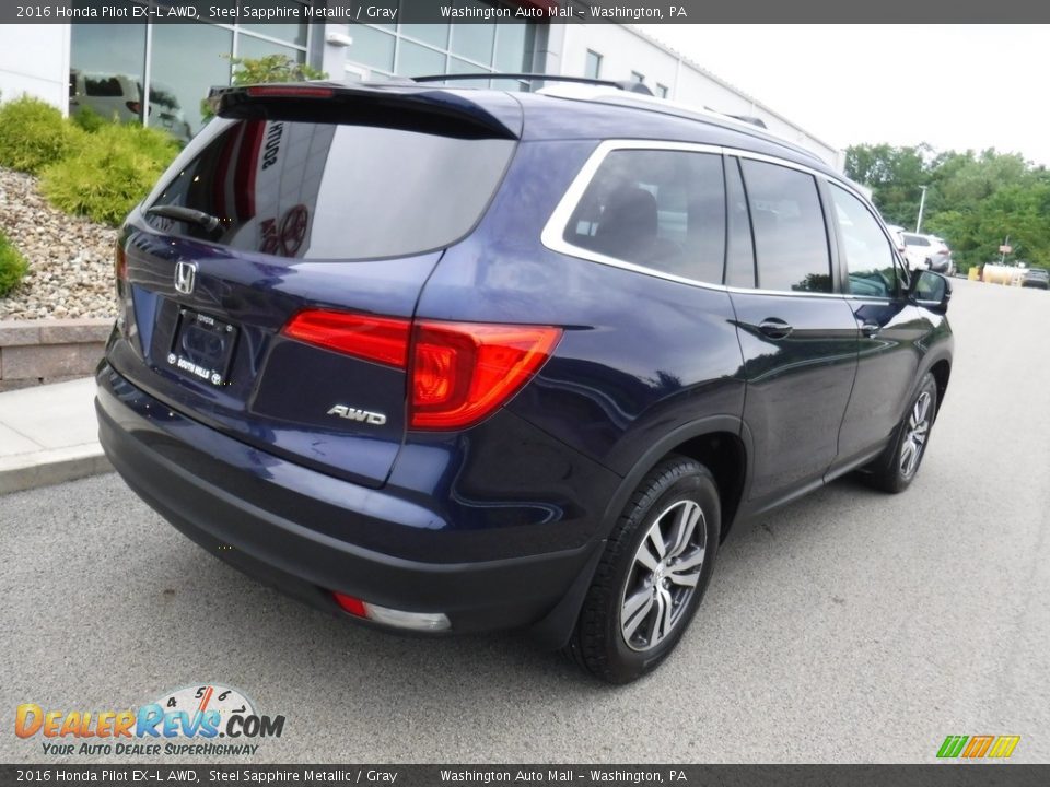 2016 Honda Pilot EX-L AWD Steel Sapphire Metallic / Gray Photo #10