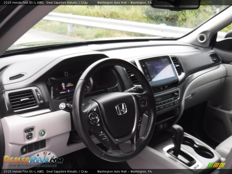 2016 Honda Pilot EX-L AWD Steel Sapphire Metallic / Gray Photo #13