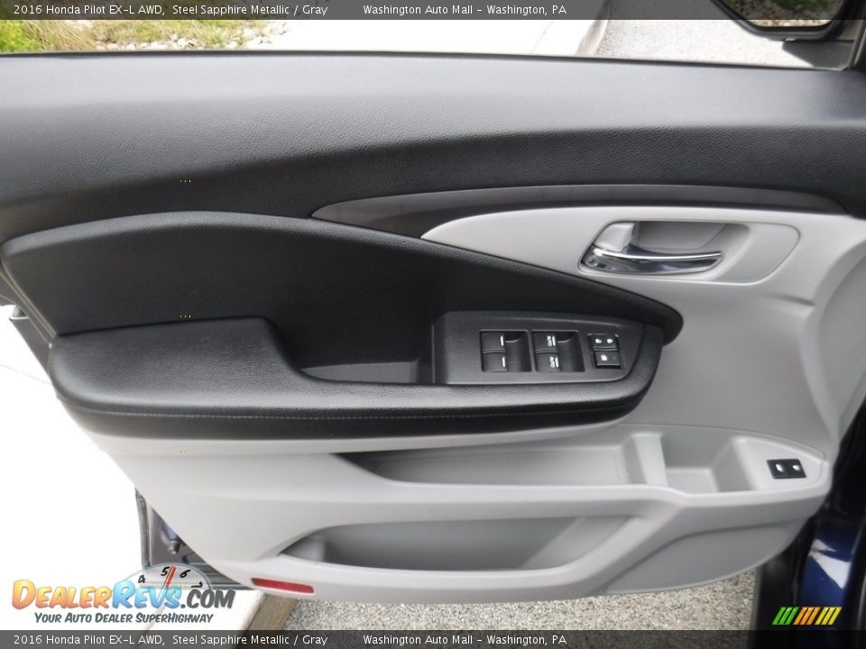 2016 Honda Pilot EX-L AWD Steel Sapphire Metallic / Gray Photo #15