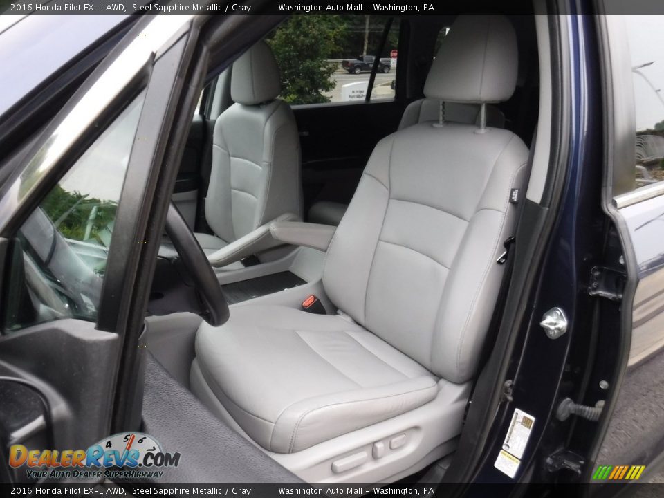 2016 Honda Pilot EX-L AWD Steel Sapphire Metallic / Gray Photo #16