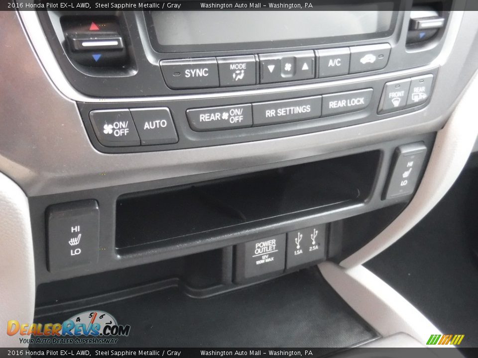 2016 Honda Pilot EX-L AWD Steel Sapphire Metallic / Gray Photo #21